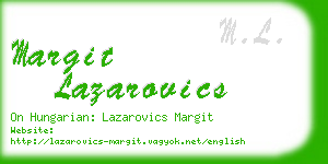 margit lazarovics business card